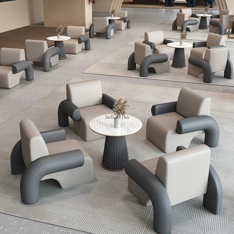 Negotiate Table and Chair Combinations, Light Luxury Modern Reception Tables, Sales Offices, Beauty Salons, Reception Chairs