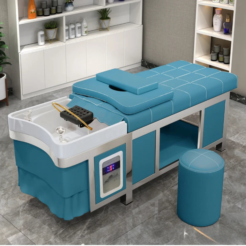 Water Circulation Shampoo Chair Hair Therapy Head Spa Hairwash Bed Stylist Hairdressing Lit Lavage De Cheveux Spa Furniture