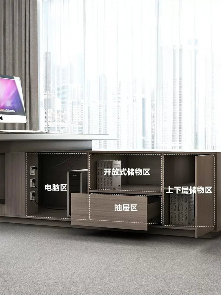 Boss Desk – Simple Modern Office Desk, Supervisor & Manager Desk, Large Desk with Chair Combination