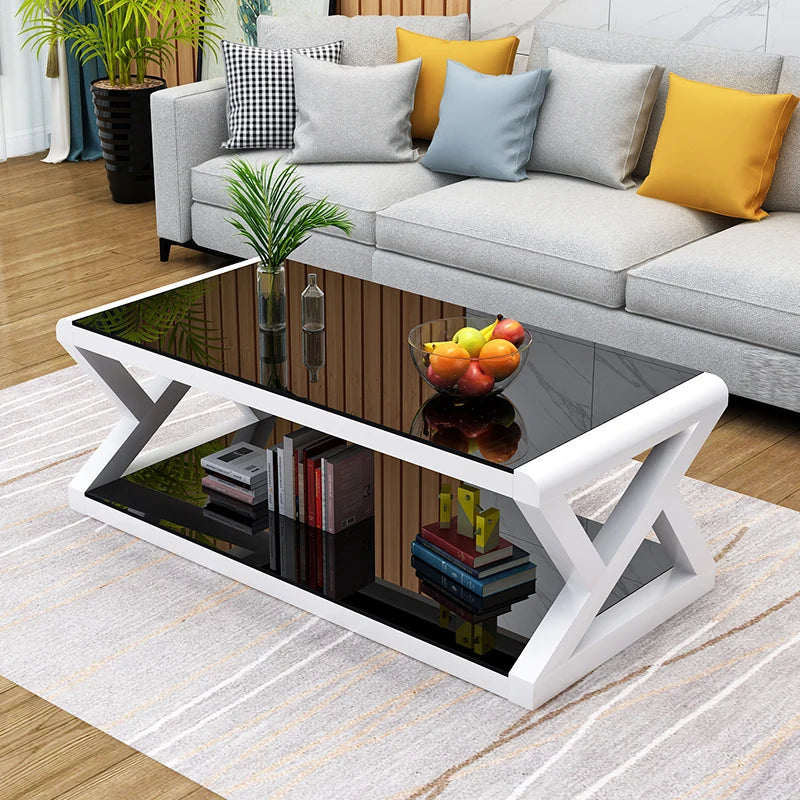 Rectangle low coffee table with storage