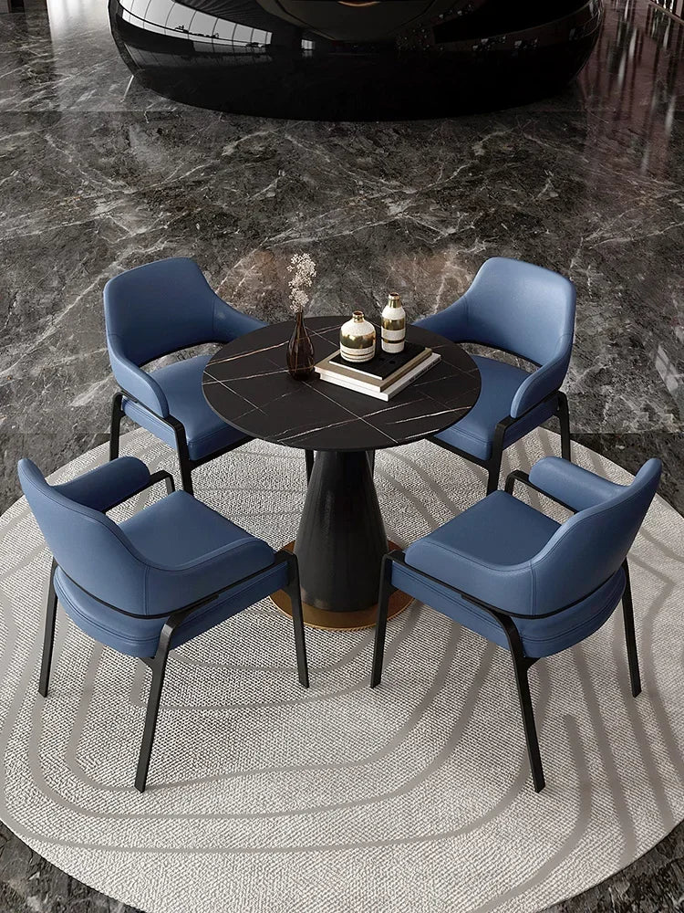Modern Light Luxury Nordic Negotiation Table & Chairs – Small Round Dining Set