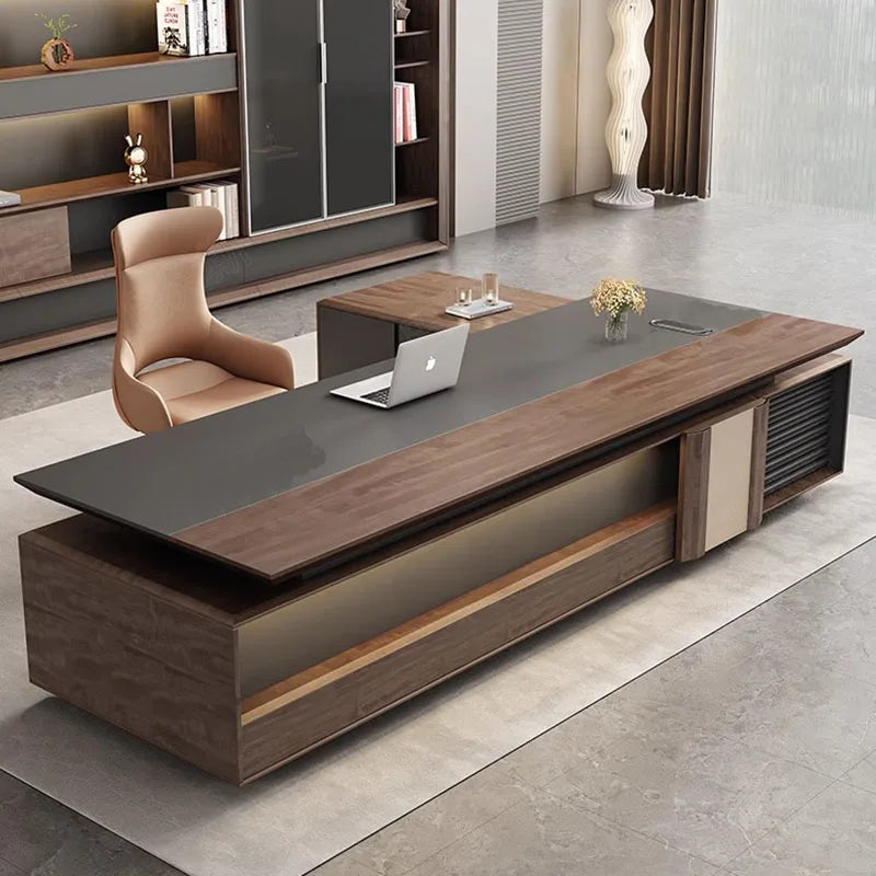 Drawers Floor Office Desk Living Room Reception European Luxury Computer Desks L Shaped Organizers Mesa Escritorio Furniture