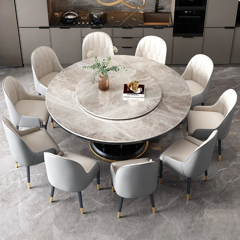 Modern Nordic dining tables with luxury gold accents