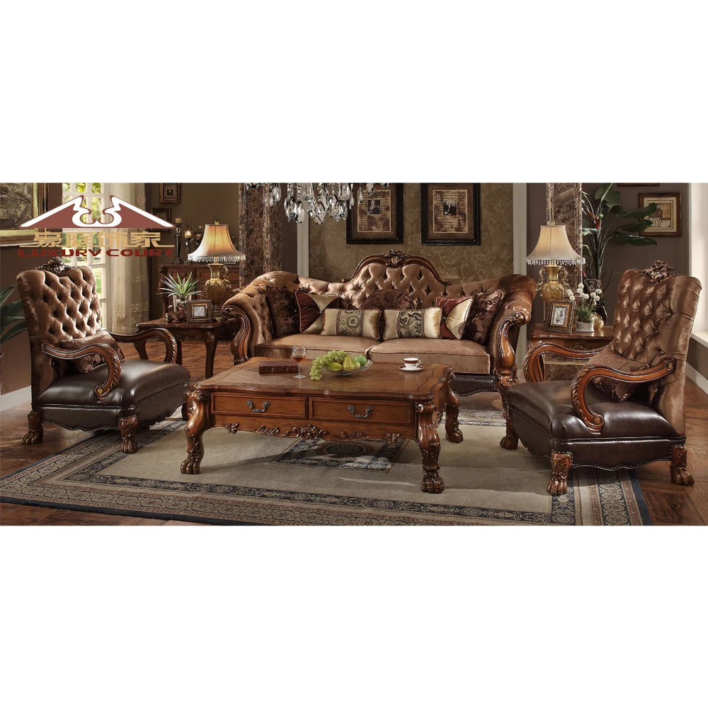 Luxury Bedroom Furniture Genuine Leather Queen/king Size Beds
