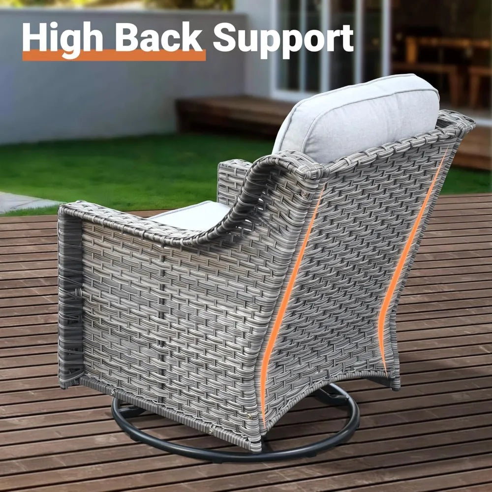 7-Piece Outdoor Patio Furniture Set: Modular Rattan Chairs, Sofa, and Coffee Table for Veranda, Balcony, or Poolside.
