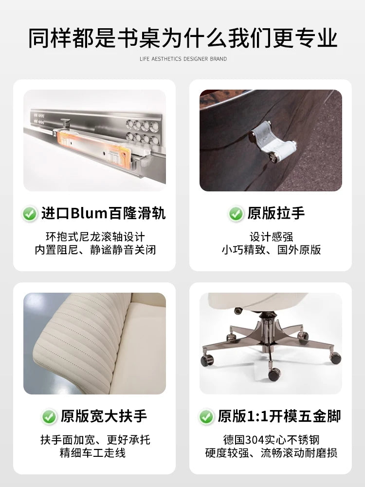 Accessible Luxury Marble Writing Desk – Classy Italian Normcore Design