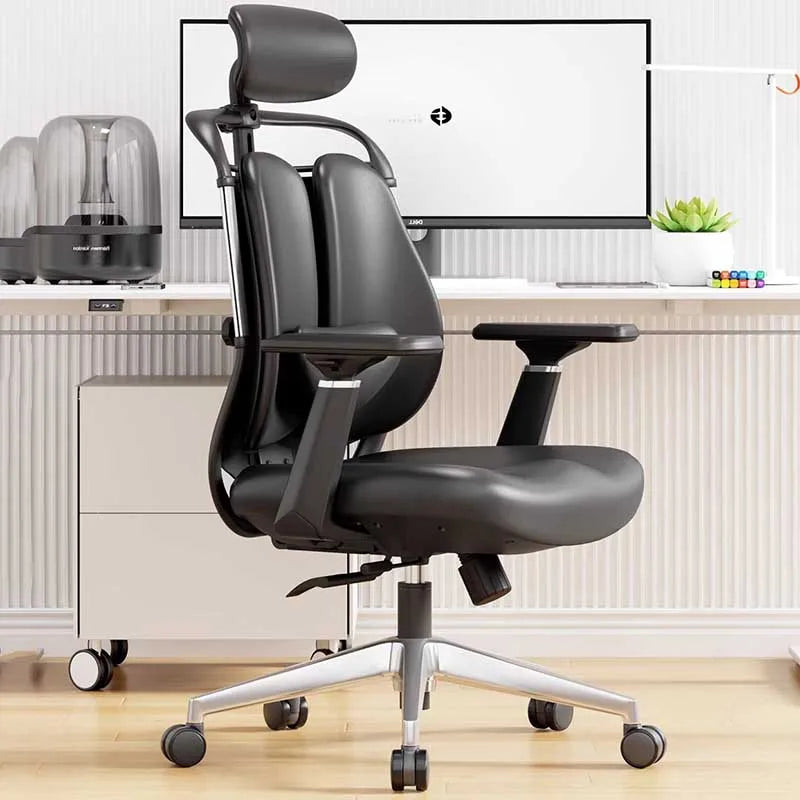 Ergonomic Black Office Chair with Adjustable Headrest