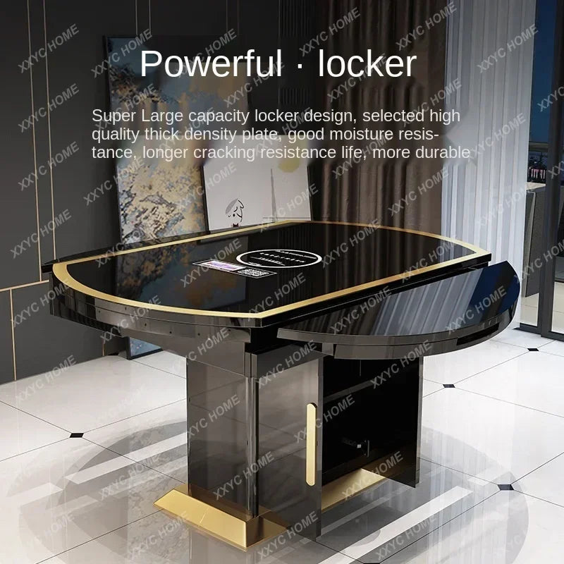 Folding with induction cooker dining table chair combination with turntable telescopic rotating size variable round table