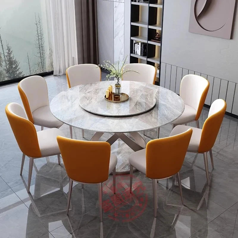 Nordic modern round marble dining Set