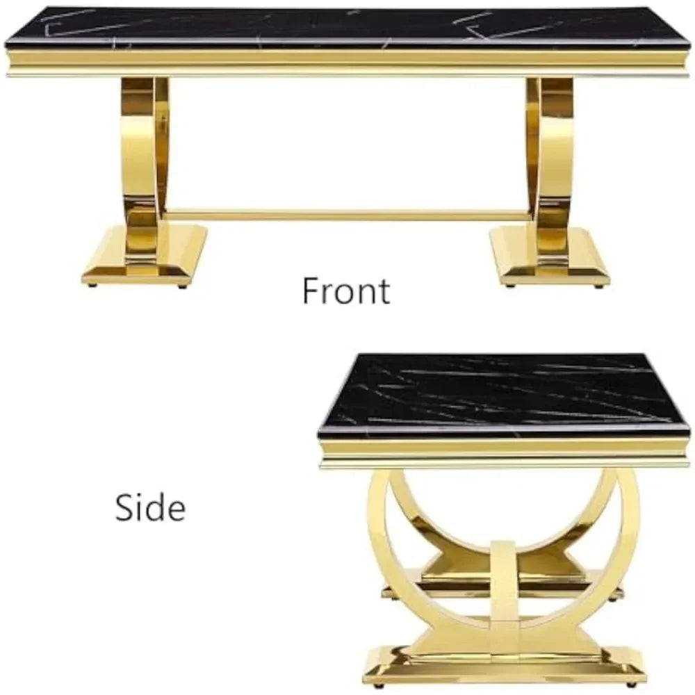 Black and Gold Rectangle Coffee Table
