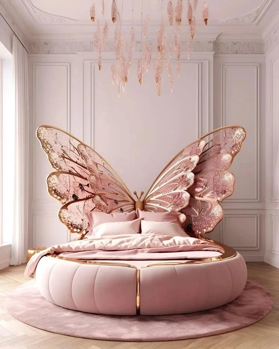 Modern Simple Light Luxury Butterfly Bed – Creative Teen Bed for Boys and Girls.
