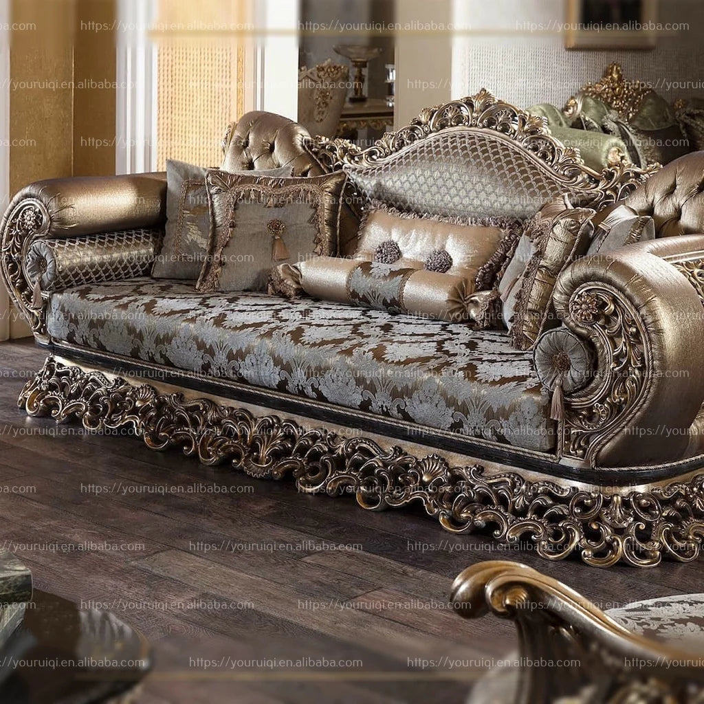 Antique Two-Seater Sofa – Royal Luxury Wedding Sofa, Living Room Furniture Set