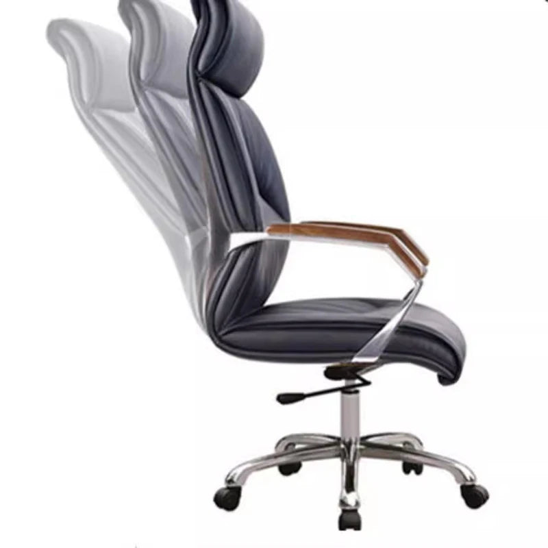 Modern Executive Lounge Chair: Leather Armchair for Office