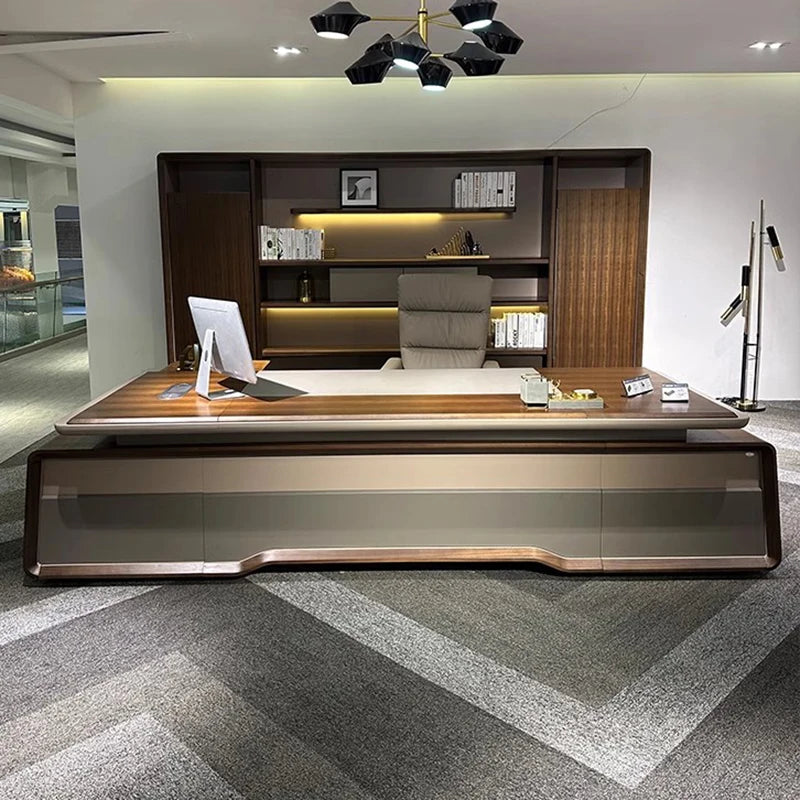 L-shaped student work office desk