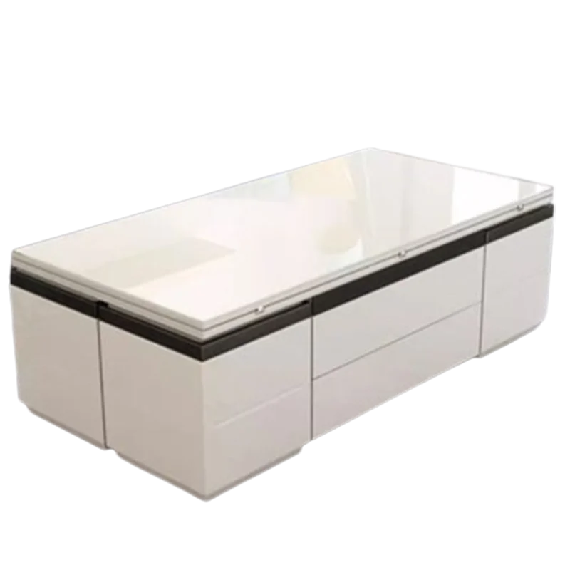 Luxury black coffee table with a modern white design