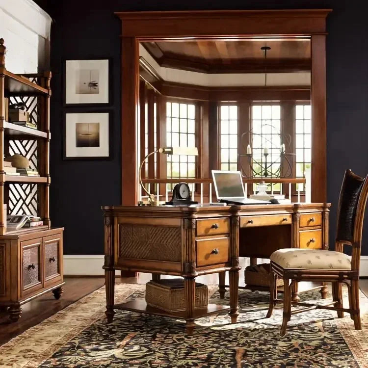 Solid Wood Executive Office Desk and Chair