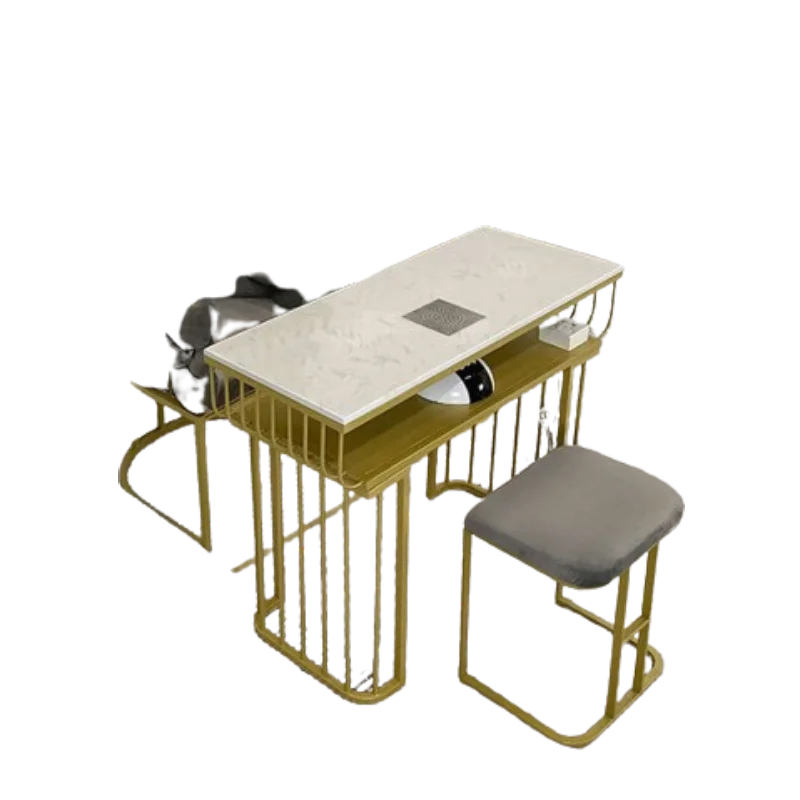 Designer Commercial Nail Table, Beauty Desk for Receptionist, Professional Manicure Station, Salon Furniture