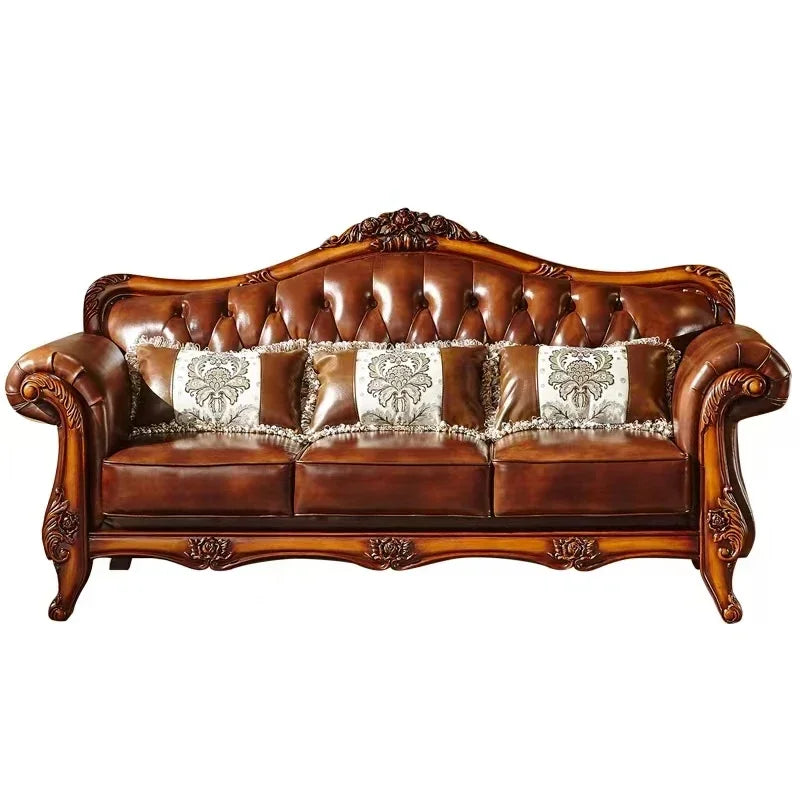 Modern Luxury Large Sofa Nordic Soft Simple Comfortable Leather Sofa High Back Muebles Para Salas Modernos Home Furniture