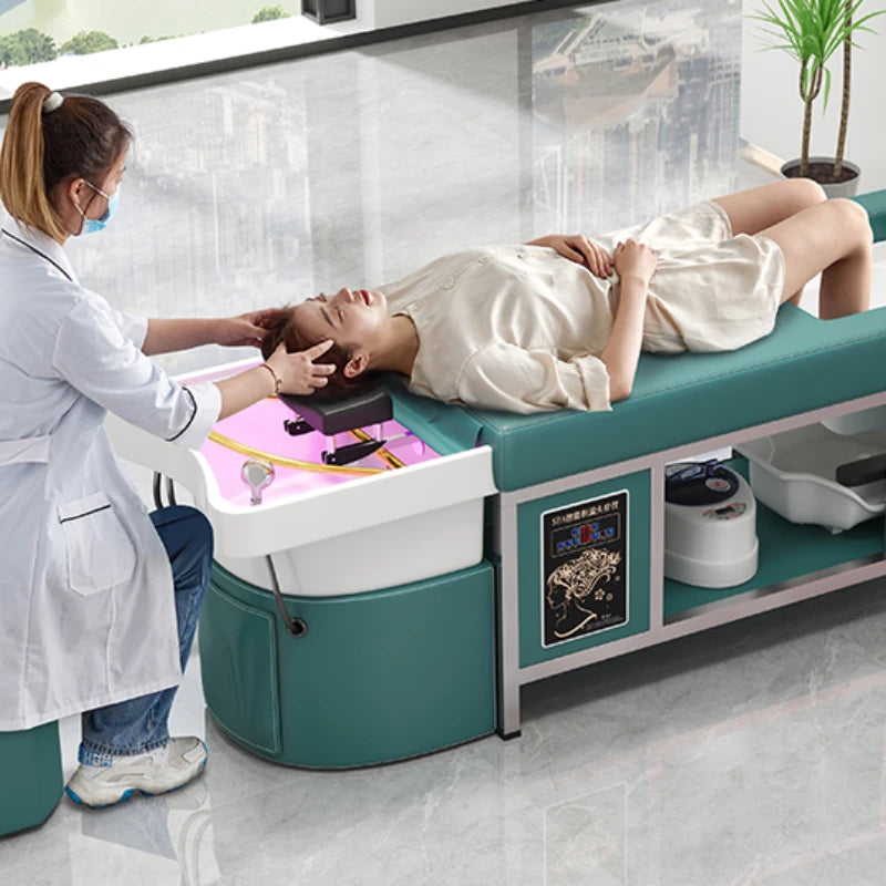 Reclining Beauty Chair – Professional Hair Salon Washbasin, Spa Therapy, and Massage Bed for Hairdressers and Nail Technicians
