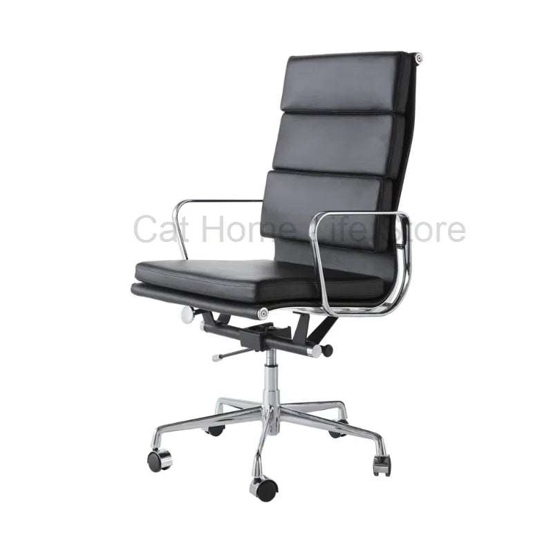 Leather office chair with high/low back