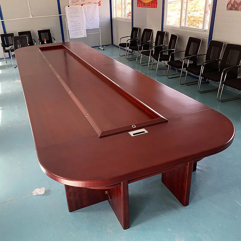 Oval business conference table