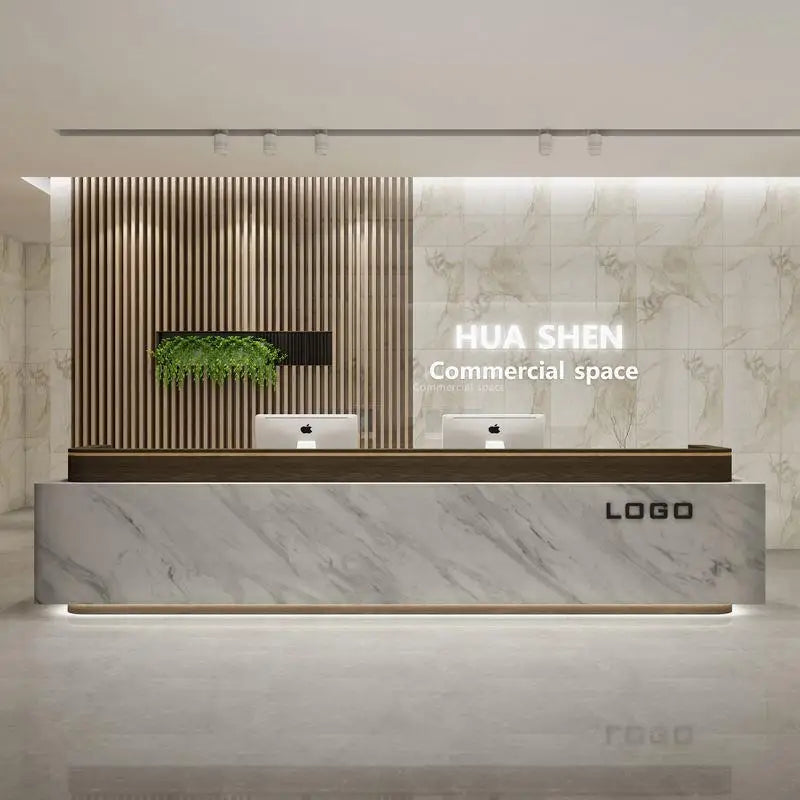 Modern Luxury Furniture Counter Table Lectern Simple Professional Office Hairdressing Reception Desk Leggio Institute Salon WJX