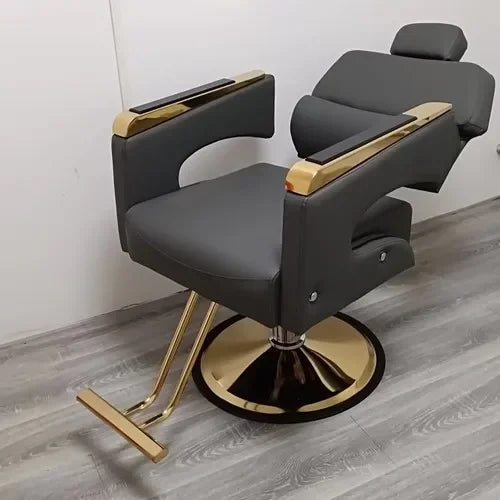 Luxury Barbershop Salon Chair – Leather Reclining, Swivel Hairdressing Chair, Barber Equipment
