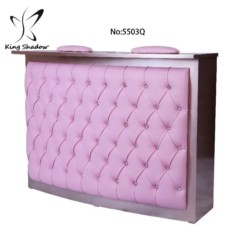 Best-Selling Gold Nail Desk – Wooden Beauty Salon Cage-Shape Nail Table, Manicure Table & Nail Salon Furniture