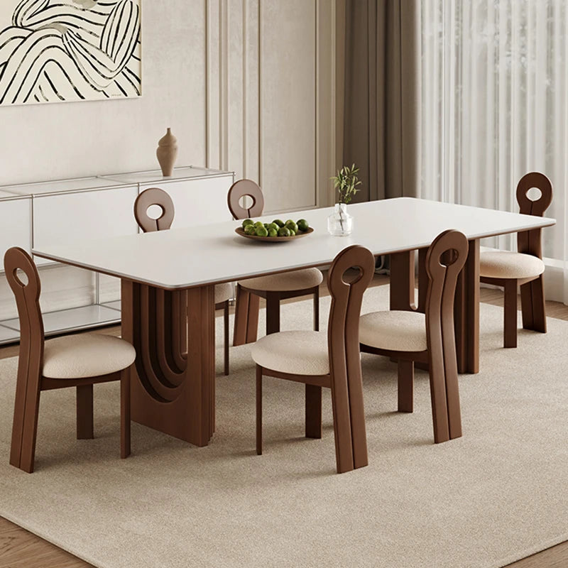 Expandable Wooden Dining Table—Modern Design with Folding Chairs