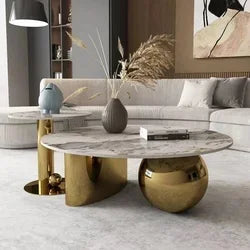 European modern design gold round coffee table