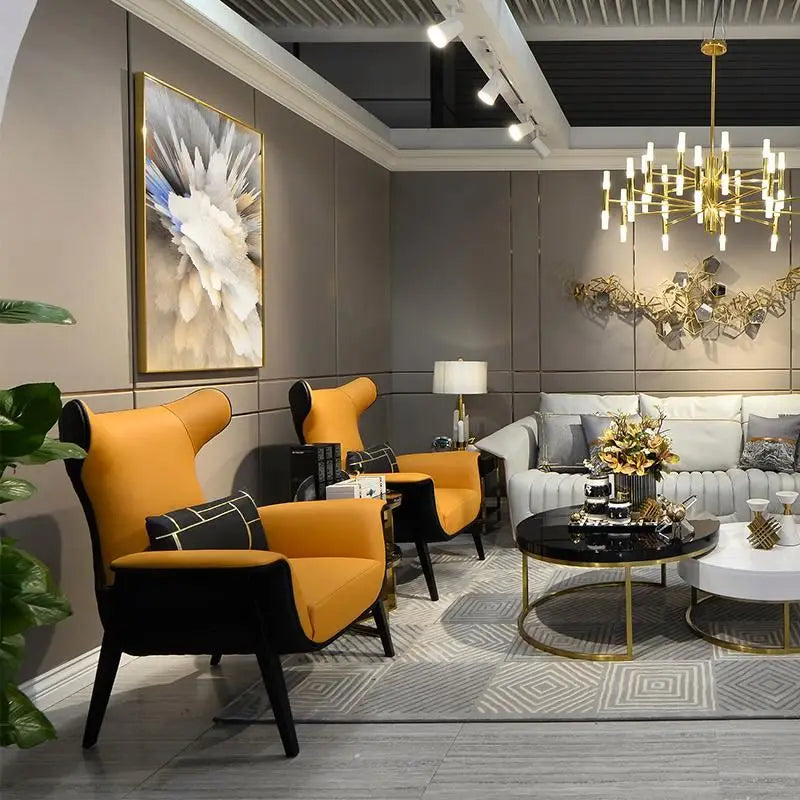 Modern luxury high-back lounge chair: a stylish leather design