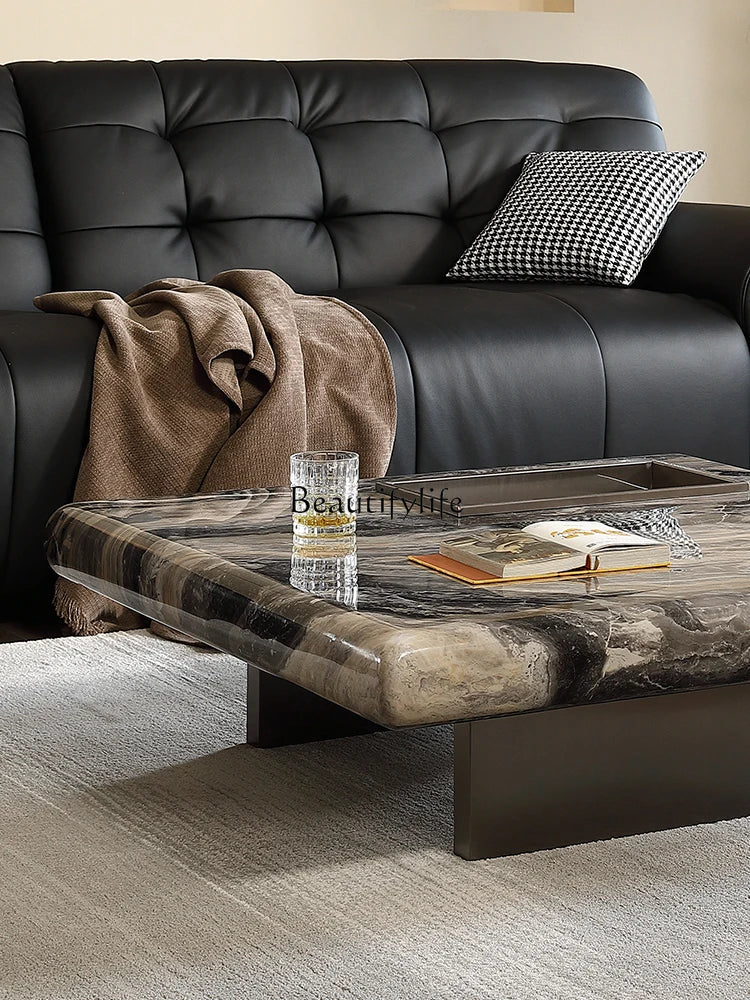 Light luxury natural marble coffee table