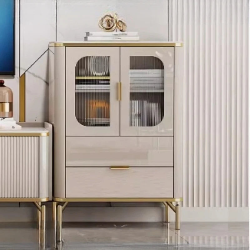 Luxury Modern Display Cabinet – Industrial Floating TV Stand with Storage Shelves