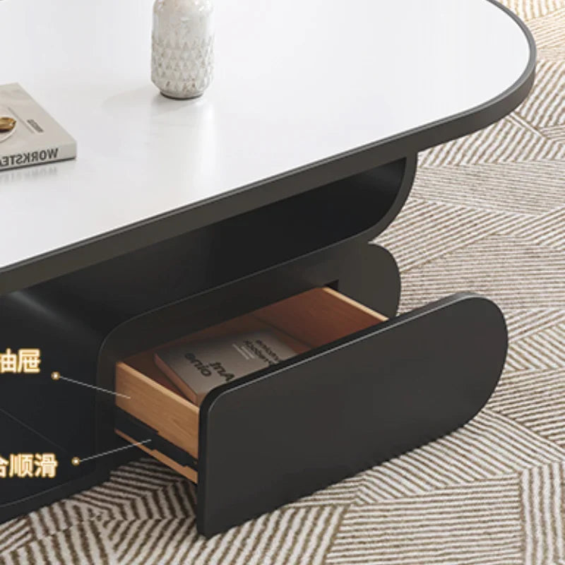 Black Simple Cream Coffee Table