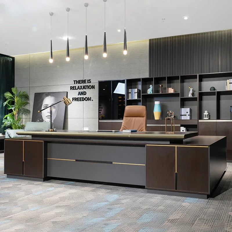 Executive Computer Desks with Corner Organizers