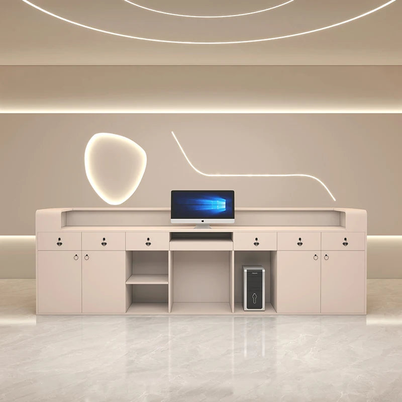 Table Atelier Office Secretary Furniture Reception Desk Modern Aesthetic Salon Counter Cosmetics Leggio Center Advanced WJX