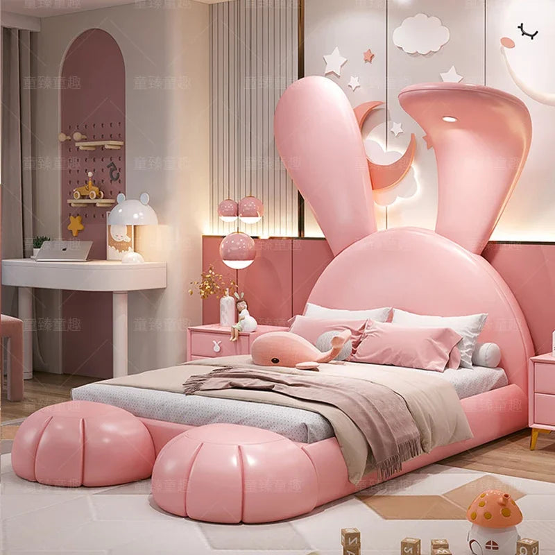 Modern Girls Bed Tatami Design Bedroom Queen King Size Children Bed Princess Sleeping Safe Letto Matrimoniale Unique Furniture