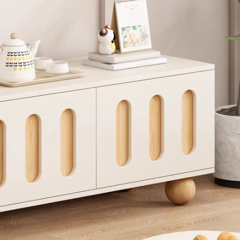 White Wooden TV Table – Modern Living Room Cabinet and Display Stand.