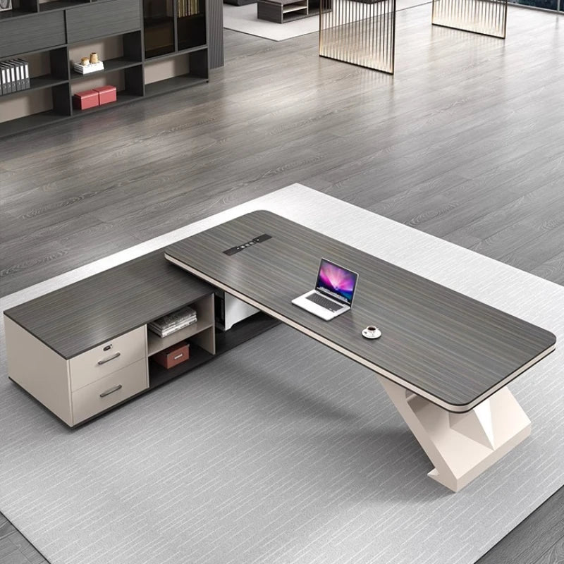 Modern Executive L-Shaped Office Desk