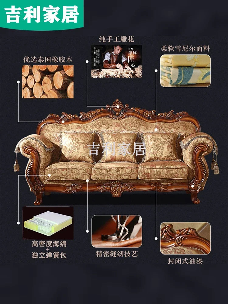 European-Style Fabric Sofa Set