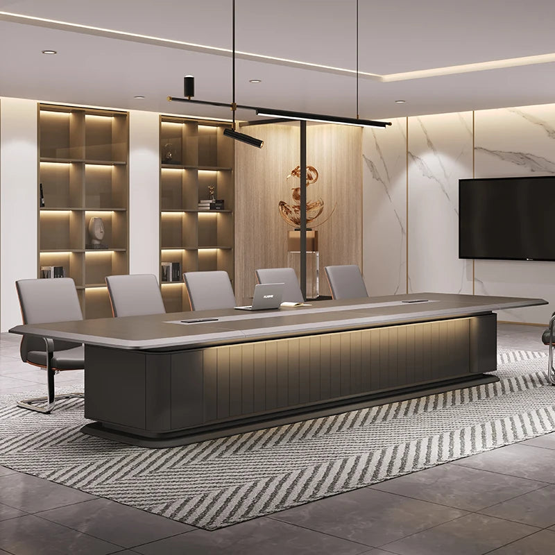 Large conference long table, simple modern conference room, negotiation table, high-end light luxury conference, painted furnitu