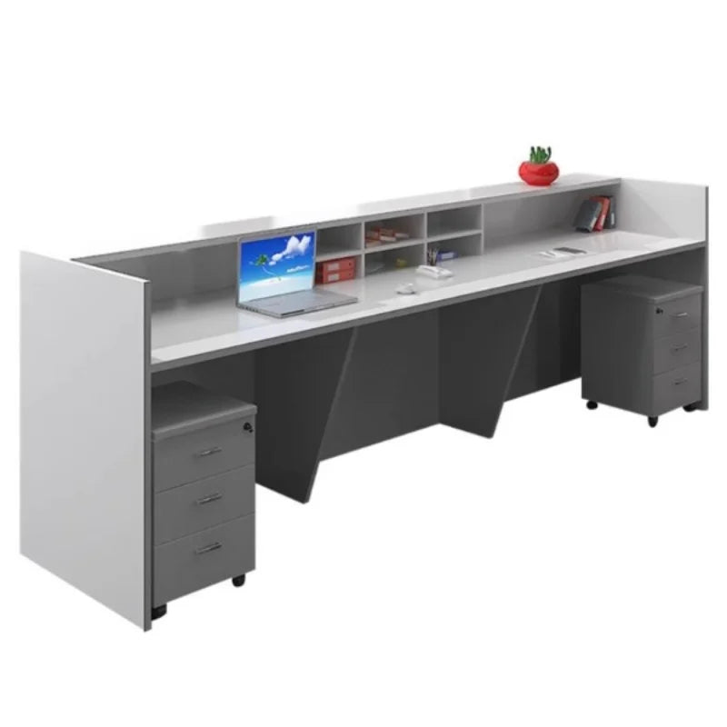 Furniture Reception Counter Desk Long Salon Shop Service Office Secretary Aesthetic Center Decor Table Leggio Beauty Help Syh