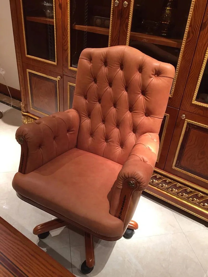 Custom Luxury Solid Wood European Royal Home Office Furniture Set