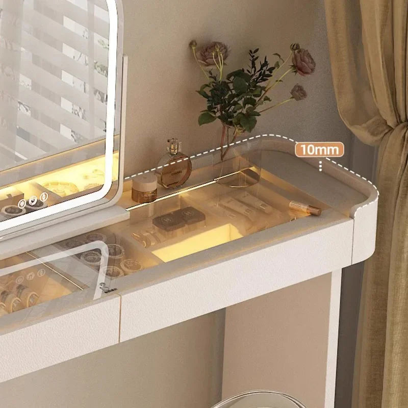 Luxury Nordic Dressing Table with Drawers – Multifunctional Makeup Station