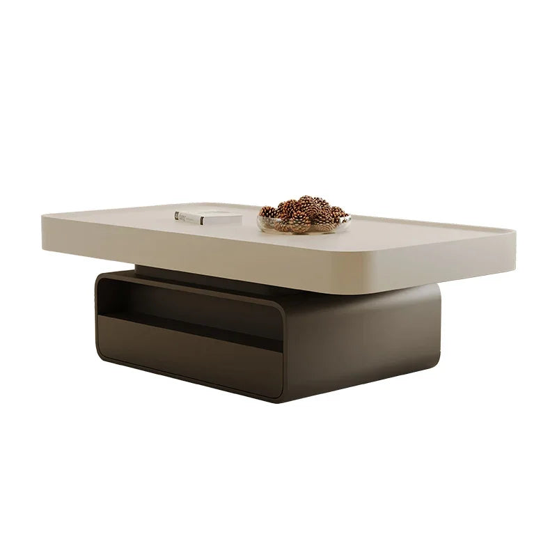Sintered Stone Oval Coffee Table – Designer Edition in Minimalist Light Luxury Style