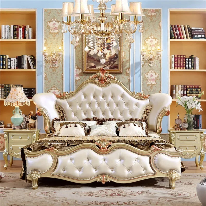 European Vintage Queen Bed – Luxury Unique Murphy Design for King Size Bedrooms