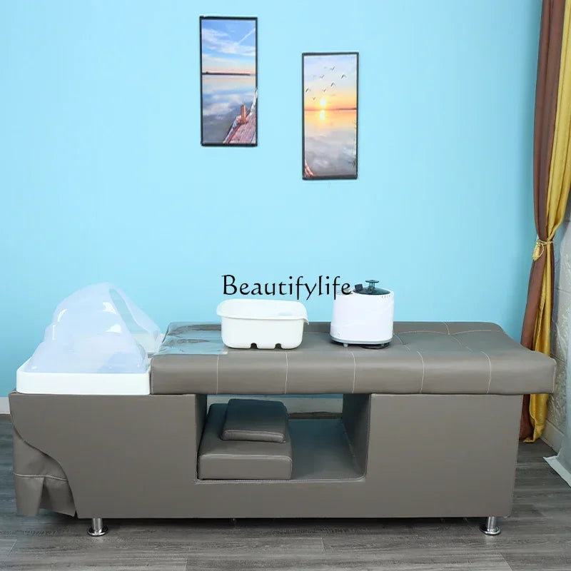 Thai Shampoo Chair Head Massage for Hair Salon Lying Flat Flushing Bed