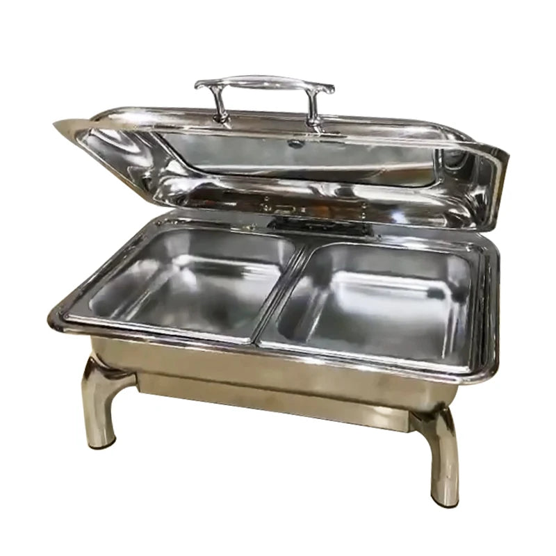 electricity stainless steel chafing dish silvery/gold buffet food warmer set