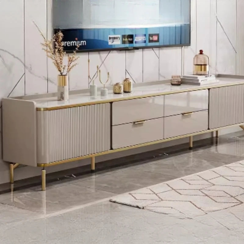 Luxury Modern Display Cabinet – Industrial Floating TV Stand with Storage Shelves