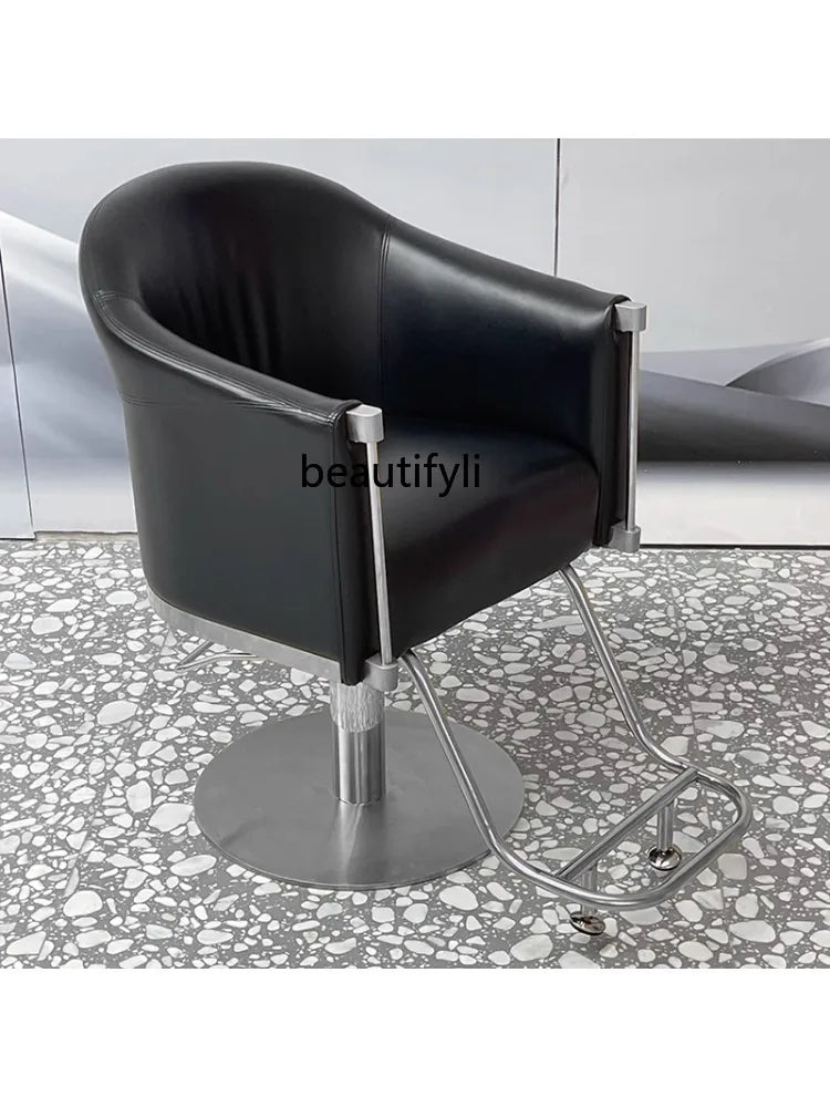 Barber Shop Hairdressing Chair – Adjustable, High-Grade Chair for Hair Cutting & Perm, Light Luxury